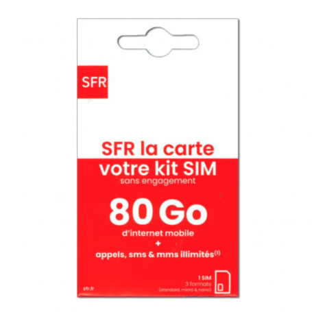 SFR Prepaid SIM Card La Carte Connect Mobile unlimited +50 GB of Internet without Subscription