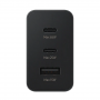 Kit Chargeur Type-C / Type-C  Samsung 65W PD Power Adapter Trio 2 USB-C + USB - Noir - Retail Box (Origine)