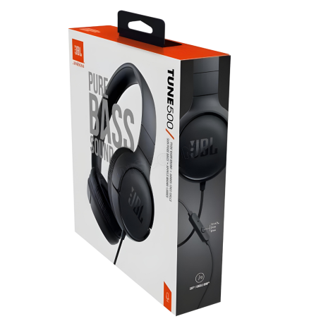 JBL Tune T500 Wired Headphones - Black