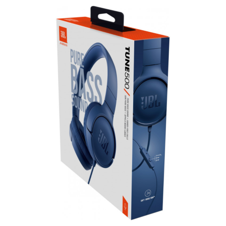 JBL Tune 500 Wired Headphones - Blue