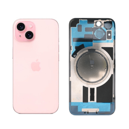 Rear Cover Glass iPhone 15 Pink (Originally Disassembled) - Grade A