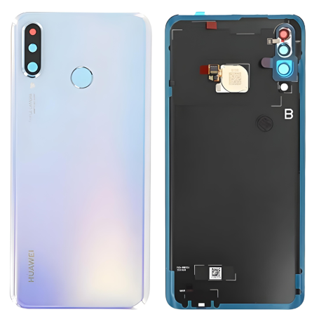 Rear window Huawei P30 Lite Crystal White (Original Disassembled) - Grade A