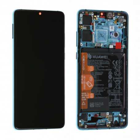 Écran / Châssis / Batterie Huawei P30 Bleu Aurora (Origine)