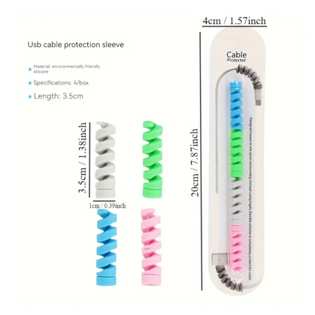 Enrouleur En Spirale De Câble De Charge - lot de 4