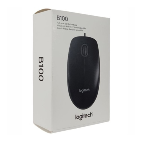 Logitech B100 Wired and USB Optical Mouse - Black