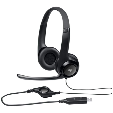 Logitech H390 Wired PC/Laptop Headset with Noise Canceling Microphone USB-A - Black