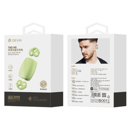 Devia smart series wireless earphones 20H Bluetooth TWS - M5 - Green