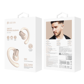 Devia Star Series 10H Bluetooth OWS E3 Wireless Earphones EM055 - Beige | Long-Lasting Comfort & Superior Sound