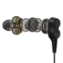 Écouteurs Filaires intra-auriculaires dynamiques doubles Jack 3.5mm Devia Smart Series EM009 - Noir