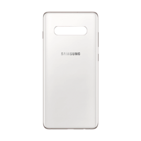 Vitre Arrière Samsung Galaxy S10 Plus Duos (G975F) Sans Contour Lentille Blanc (Original Démonté) - Grade A