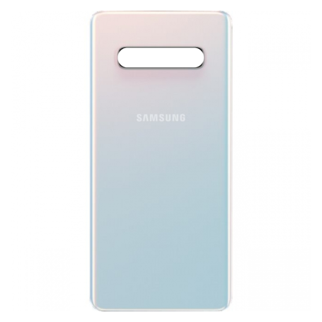 Vitre Arrière Samsung Galaxy S10 Plus (G975F) Sans Contour Lentille Blanc Prisme (Original Démonté) - Grade A