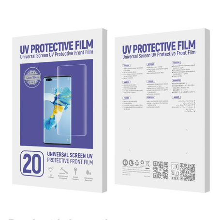 UV Protection Film for Universal Screen 0.19 mm - 20 Pcs (Code CUTTING)