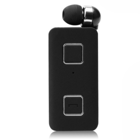 Lavalier monaural K35 Bluetooth 5.0 retractable wireless headphones - Black