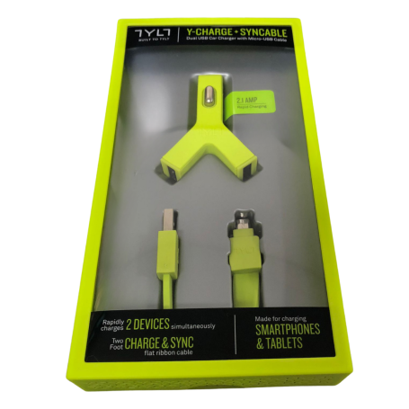 TYLT USB + Micro USB 2.1A Cigarette Lighter Charger Kit - Green