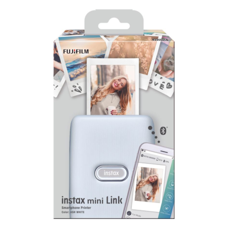 FUJIFILM Instax Mini Link Dusky Portable Bluetooth Instant Photo Printer - White