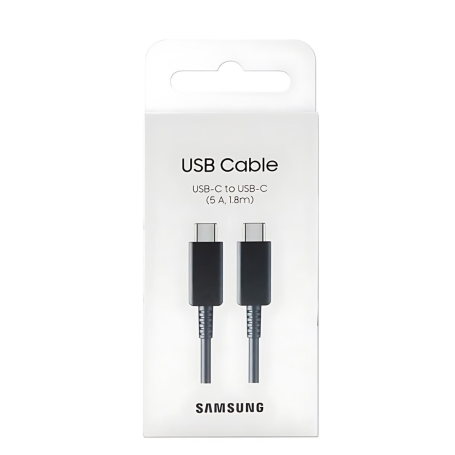 Câble Type-C / Type-C Samsung EP-DX510JBEGEU 5A - 1.8M - Noir - Retail Box (Origine)