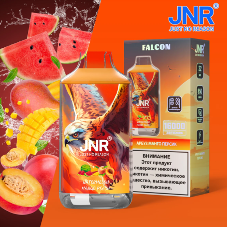 Rechargeable Vaping Device Type-C - JNR Falcon - 16000 puffs 0% Nicotine - Watermelon Mango Peach