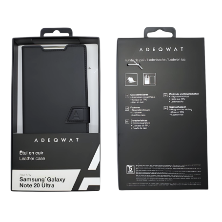 Etui Cuir ADEQWAT pour Samsung Galaxy Note 20 Ultra Noir