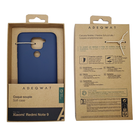 ADEQWAT Case for Xiaomi Redmi Note 9 Eco Design Blue