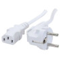 PC power cable European Monitor with 2 pins to IEC C17 White