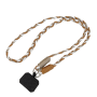 Nylon Phone Cover Necklace with Black Card - Brown White Grey