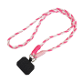 Nylon Phone Cover Necklace with Black Card - Pink White