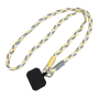 Nylon Phone Cover Necklace with Black Card - Yellow White Grey