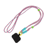 Nylon Phone Cover Necklace with Black Card - Pinkish Blue