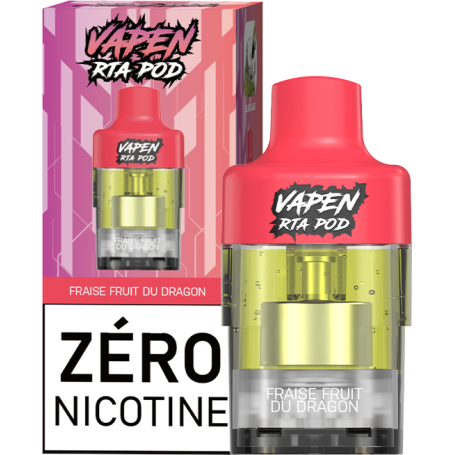 E-Liquide Replacement Oil Pre-filled 24ml - Vapen RTA Pod - 12000 puffs 0% Nicotine - Strawberry Dragon Fruit