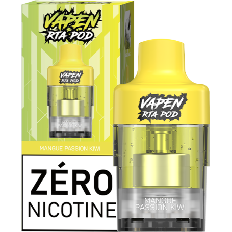 E-Liquide Replacement Oil Pre-filled 24ml - Vapen RTA Pod - 12000 puffs 0% Nicotine - Mango Passion Kiwi