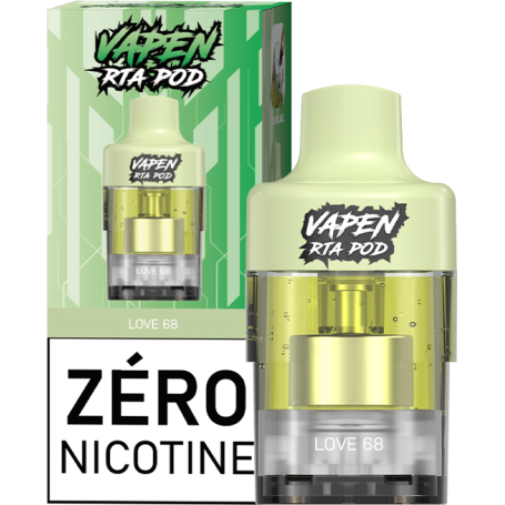 E-Liquide Replacement Oil Pre-filled 24ml - Vapen RTA Pod - 12000 puffs 0% Nicotine - Love 68