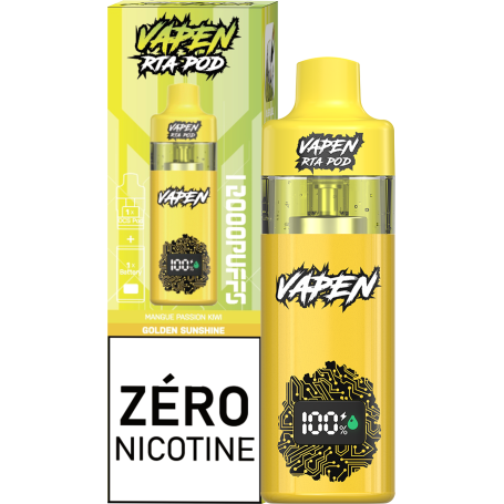 Vapoteuse E-Liquide Rechargeable Type-C - Vapen RTA Pod - 12000 puffs 0% Nicotine - Mangue Passion Kiwi