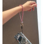 Crystal phone case necklace - pink