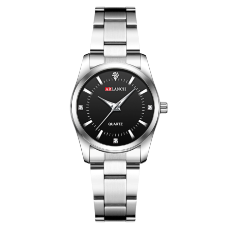 Montre à Quartz Étanche pour Femmes Lazada Bracelet en Acier Inoxydable - Noir