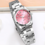 Lazada Women's Waterproof Quartz Watch Stainless Steel Strap - Pink