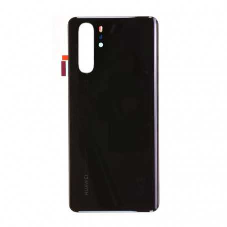 Vitre arrière Huawei P30 Pro Noir - Avec logo + Adhésif