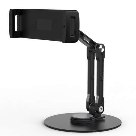 Aluminium alloy 360° rotating mobile phone/tablet holder 15.5*15.5*25 cm -T650 -Black