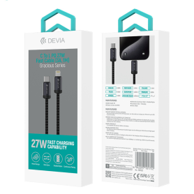 Câble Type-C / Lightning - Devia Gracious Series - Charge Rapide PD 27V 3A - 1m Blanc