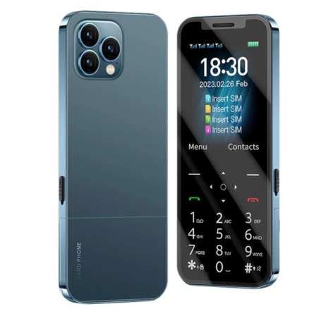 Mini Portable Phone F15 Pro 4 SIM 1200mAh Blue