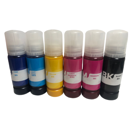 Encre pour imprimante DEVIA (Coque à transfert de chaleur)  6x80ml - 6pcs - 6 couleurs