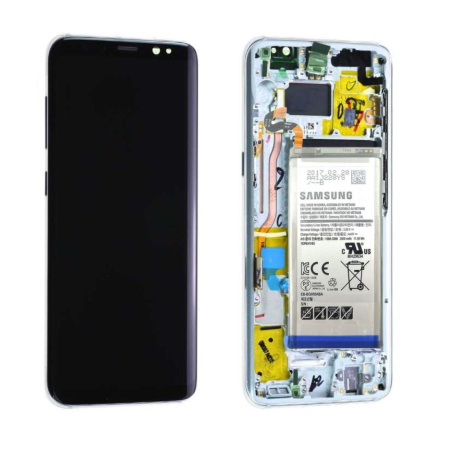 Ecran Samsung Galaxy S8 (G950F) Blanc + Châssis + Batterie (Original Démonté) - Grade A