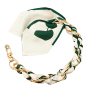 Green Silk Scarf Phone Case Necklace, Gold Clasp - 34 CM