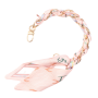 Phone Case Necklace with Light Pink Silk Scarf, Gold Clasp - 32 CM