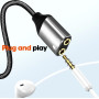 Audio Adapter Jack 3.5mm Male / 2 Jack 3.5mm Female (Headphone + Microphone) Braided Nylon LinQ AV3534