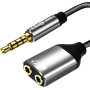 Audio Adapter Jack 3.5mm Male / 2 Jack 3.5mm Female (Headphone + Microphone) Braided Nylon LinQ AV3534