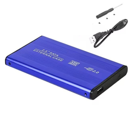 Boîtier pour Disque Dur Externe USB 3.0 2.5" HDD - Bleu