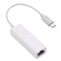 Adaptateur USB-C vers RJ45, Lan Ethernet Gigabit, 10/100/1000Mbps - Blanc