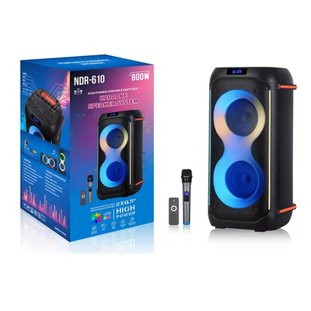 NDR-610 Bluetooth Speaker with Microphone - 2x6.5" - 800W - Black