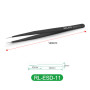 Antistatic Straight Tweezers - Black - RELIFE RL-ESD-11