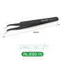 Antistatic Straight Tweezers - Black - RELIFE RL-ESD-11